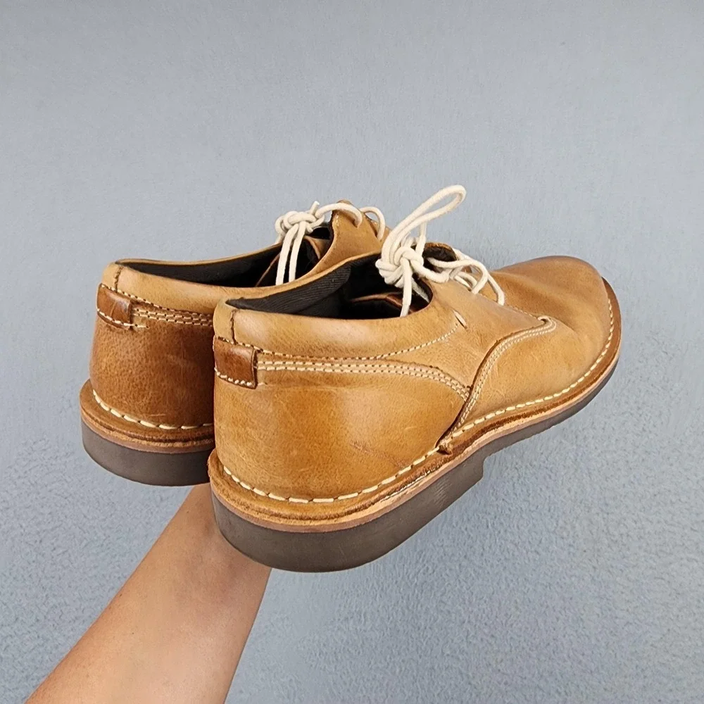 Steve Madden Shoes Mens Size 10 Tan Brown Leather Casual Lace Up Harpoon 217